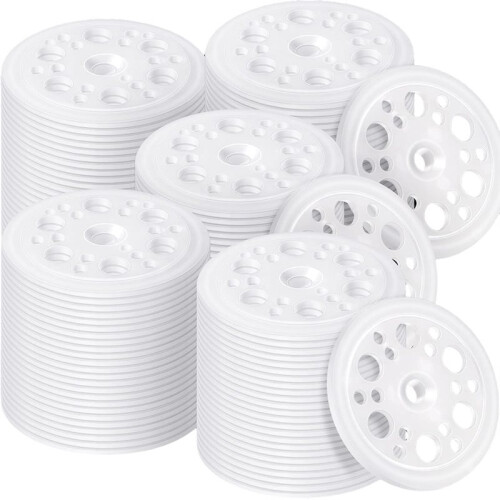 Arruelas de Plástico de 45 mm (1,77 Polegadas) para Fixação e Amarração de Painéis de Isolamento de Espuma Rígida - 500 Unidades