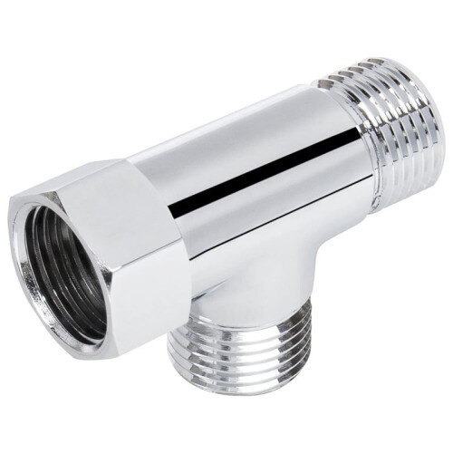 Solid Brass G1/2" 3 Way Diverter Valve - Hose Fitting Tee, T Shape Adapter Connector