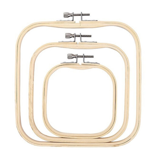 3pcs Adjustable Embroidery Hoop Set - Eco-Friendly Square -Stitch Frame for DIY  Projects, Needlework