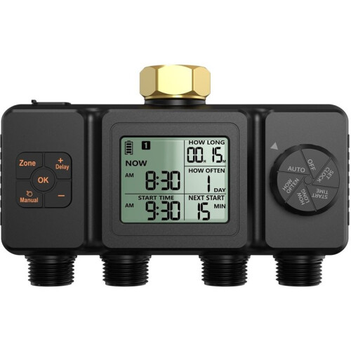 4 Outlets Automatic Water Timer Irrigation Programmer Dip Watering Faucet Sprinkler Timer Controller for Garden Yard