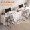Homcom HOMCOM Computer Desk 3 Drawers 120 cm Reversible Design, White 4