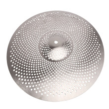 Cymbale à Faible Volume de 14 Pouces, Plaque de Percussion, Cymbales à Effet avec Trou, Durable pour les Batteurs, Pratique en Intérieur, Argent