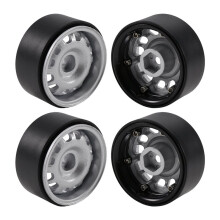 4Pcs RC Crawler Car Universal Aluminum Alloy 12 Large Apertures 1.9 Inch Beadlock Wheel Rim for 1/10 RC Car
