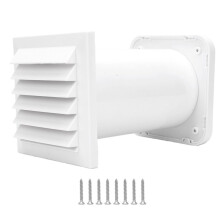 Adjustable Wall Vent Kit Through Wall Exhaust Intake Set with Rainproof Louvers and Air Filters for Exhaust Intake