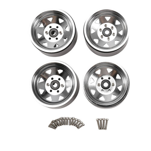 Conjunto de 4 Rodas Beadlock de Liga de Zinco com 8 Furos e 1,9 Polegadas para Crawler RC 1/10 - DRM129S