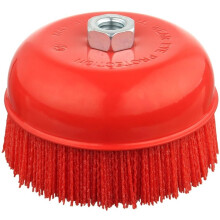 6" Nylon Cup Brush with Mild Abrasive, Wire Cup Brush Quickly Remove Rust Angle Grinder with 5/8 Inch-11 Threaded Arbor