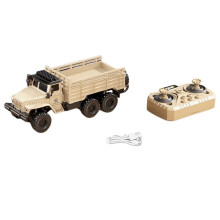 1: 64 Desktop Alloy Remote Control Card Four-Wheel Drive Six Wheel Transport Vehicle Simulation Model Toy 8D Yellow
