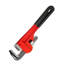 8 Inch Heavy-Duty Adjustable Straight Pipe Wrench, Plumbing Wrench,Heat Treated Adjustable Straight Pipe, Red