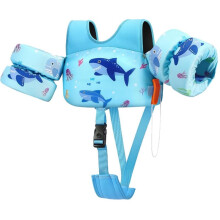 Peuter Zwemvest Peuter Drijfmiddelen voor Kinderen Jumper met Verstelbare Riem Zwembad Drijfjack Arm Drijfvermogen Reddingsvest Blauw