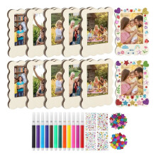 Set da 12 Cornici In Legno per Foto Artigianali Non Finite, Cornice Curva Magnetica per Regalo di Laurea, Compleanno, Matrimonio o Festa