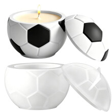 Moule à Bougie de Football 3D Thème Sportif Contenant un Modèle avec Couvercle Support de Bougie Moule pour Plâtre Béton Savon Boîte DIY
