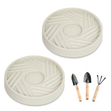 2-Piece Mobile Plant Tray with Swivel Casters (Gardening Tools Included) - Suitable for Indoor and Outdoor Potted Plants