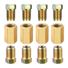 Brake Fittings,12Pieces Car Unions 3/16-24 Threads Assortment, for 1/4" Brake Tube Fittings