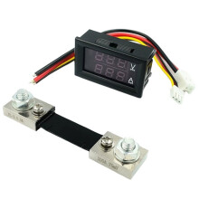 Digital Ammeter Voltmeter Voltage Current Power Meter 0V-100V with 100A Shunt, Volt Amp Watt KWh Meter Panel Gauge