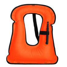 Opblaasbaar Snorkelvest voor Volwassenen, Verstelbare Snorkeljacks Veiligheidsvest (Tot 100 Lbs Belasting) Oranje