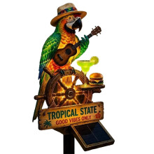 Guitar Animal Statue Night Light Party Scene Style Decoration Ornaments 20cm Solar-Powered Outdoor