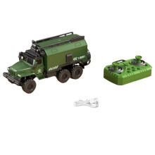 1: 64 Desktop Alloy Remote Control Card Four-Wheel Drive Six Wheel Transport Vehicle Simulation Model Toy 7D Green