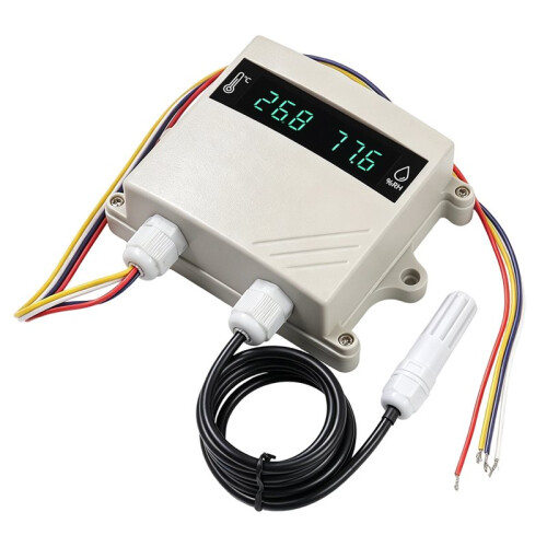 New Industrial RS485 Temperature Humidity Transmitter Modbus RTU Waterproof Probe Sensor with Display  8-60V