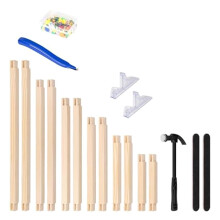 Needlepoint Stretcher Bars, 12PCS, Canvas Stretcher Bars with 100 Tacks, Puller, Picture Frame Holder, Sandpaper