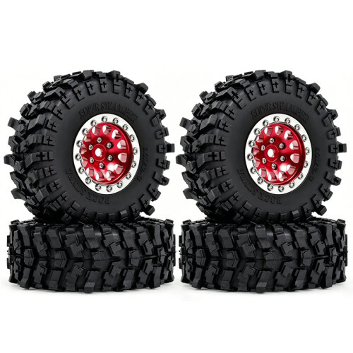 Conjunto de Rodas e Pneus RC Beadlock de 1,3 Polegadas, Peças de Upgrade para Crawler RC 1/18 para MJX H18P para Caminhão Off-Road para  Bronco