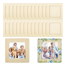 30Pcs DIY Wooden Picture Frames Unfinished Wooden Frames Photo Holder for DIY Painting Custom Photo Display