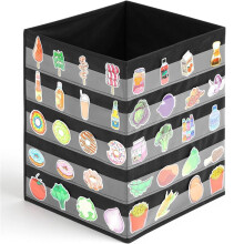 Portable Sticker Display Stand for 4 Inch Stickers, 5 Tier 4 Sided Rack Small Business Display 13 X 17 in