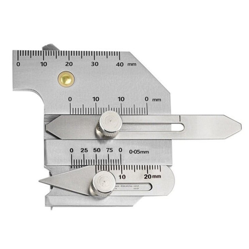 Welding Inspection Gauge 0-40mm Stainless Steel  Measuring Tool with  Angle Bite Depth