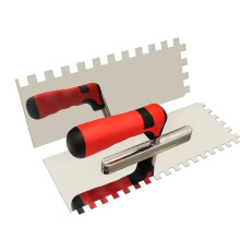 1/2inch Square Notched Trowel,Stainless Steel Flat Finishing Trowel for Cement, Masonry Tile Installation Work