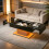 Black Coffee Table with 16-Color LED Lighting 1