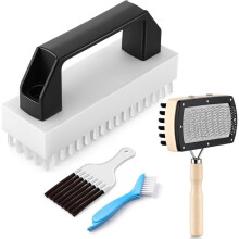 AC Fin Comb Straightener & AC Coil Cleaner Brush Kit, Double-Sided Coil Brush, Stiff Bristle Cleaner, Straightening