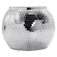 Disco-Eiskübel für Cocktailbars, 22,4 cm Großer, Silberner Spiegel-Discokugel-Kühler für Wein, Bier und Champagner