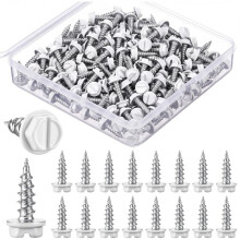 Verpakking van 200 Stuks 8 X 1/2" Witgelakte Zelfborende Schroeven, Zeskantige Zelftappende Plaatmetaalschroeven met Ringkop, voor Dakbedekking en