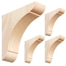 4 Pcs Wood Corbels Support Frame- Unfinished Paintable Brackets for Shelves and Countertops