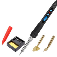 Kit de Fer à Souder Électrique 60 W à Température Réglable avec Têtes Interchangeables et Support en Bakélite pour le Bricolage (UE)