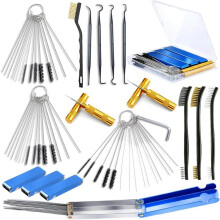 Carburetor Cleaner Kit,Torch Tip Cleaner Set with Brush Brushes Hexagonal Wrench Scraper and Cleaning Hooks Case