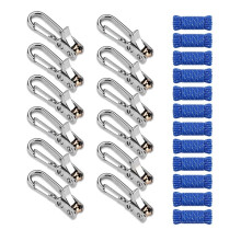 Lot de 12 Outils de Tension de Corde, Tendeur de Corde avec Ajusteurs de Verrouillage pour Paracorde, Corde D'Arrimage Robuste pour Haubans de Tente
