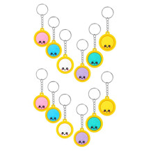 12Pcs Cute Dumpling Keychains with Steamer Keyrings Ornaments Bag Charms Pendants for Prizes Party Favor Gift