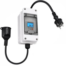 230V 16A Mobile Digital Power Meter for Socket, IP65 Waterproof, Reset, for Motorhome,Electric Car and Household Eu Plug
