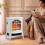 Homcom (White) HOMCOM Electric Fireplace, Freestanding Log Burner, LED Flame Effect 1
