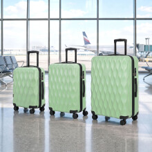 HOMCOM 3-Piece Suitcase Set Carry On & Checked Luggages, 20"/24/"28", Green
