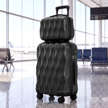 HOMCOM 2-Piece Luggage Set, Hard Shell Suitcase Set with TSA Lock, Black