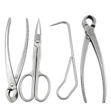 Set D'Outils de Bonsai de 4 Pièces, Outils pour Arbre Bonsai, Coupeur de Bouton, Coupeur Concave, Outil de Soins des Plantes et Crochet à Racines