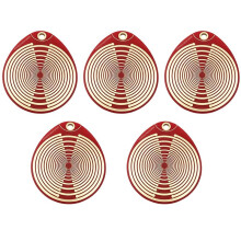 Colar de Pingente Lakhovsky de Disco com 5 Peças Banho de Ouro, Joias de Moda, Pingente Unissex, Disco de Charms, Não É Corda