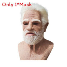 (StyleB) Age Old Halloween Latex Mask With Wig For Cosplay And Gift Decorations Party