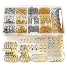 Keychain Making Kit, Keychain Supplies Including Key Chain Clips, Lanyard Snap Hooks, Key Rings and Jump Rings