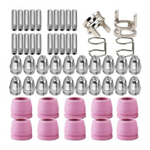54Pcs AG60 SG55 Plasma Cutting Torch Consumables Kit Electrode Nozzle Ceramic Cup Plasma Cutter Replacement Parts Set