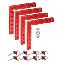 Morsetti Angolari In Alluminio A 90 Gradi da 5,5" per La Lavorazione del Legno, Kit di Morsetti Ad Angolo Retto con Custodia per Appassionati del DIY.