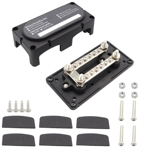 12-Circuit M6 Terminal Busbar (100A, 48V) - Power Distribution Block ...