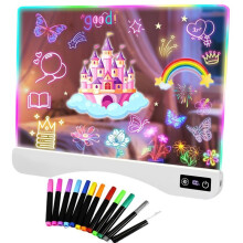 Oplaadbaar LED-Tekenbord 16" Glow Teken Tablet Verlicht Doodle Berichtenbord Borden met 12 Kleurmarkeerder