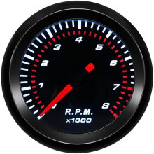 2" Tachometer Gauge for Gasoline Vehicles 12V, 8000RPM Fits 1-8 Cylinder Gasoline Engines for Cars, SUVs, Boats, Yachts